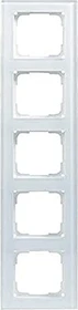 Opus Fusion Glas Abdeckrahmen 5-fach, weiß/weiß