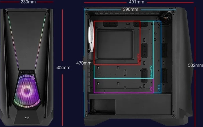 AeroCool Visor, Glasfenster