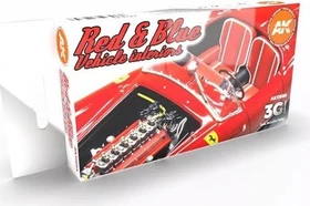 AK-Interactive 3rd Gen Acrylic Colors Red & Blue Vehicle Interiors Farbset, 6-tlg.