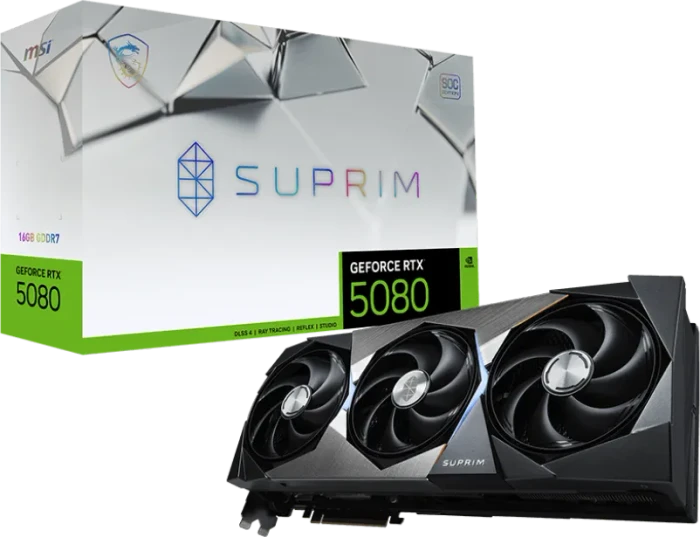 MSI GeForce RTX 5080 16G Suprim SOC, G5080-16SPS, 16GB GDDR7, HDMI, 3x DP