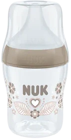 NUK Perfect Match Trinkflasche mit weichem Silikon-Trinksauger, 3+M, 150ml, beige