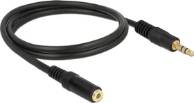 DeLOCK 3.5mm 3-Pin Klinke Verlängerungskabel schwarz 1m