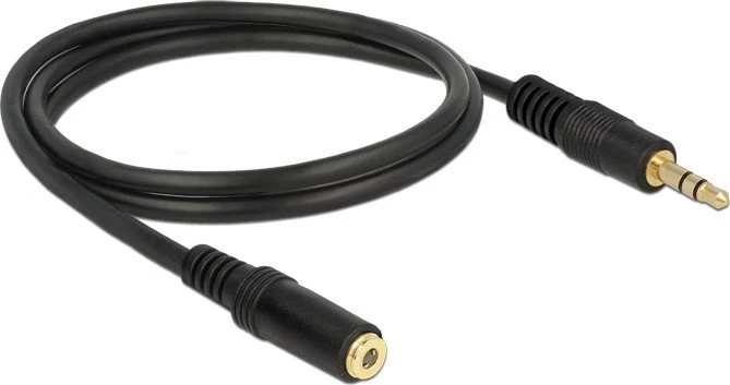 DeLOCK 3.5mm 3-Pin Klinke Verlängerungskabel schwarz 1m