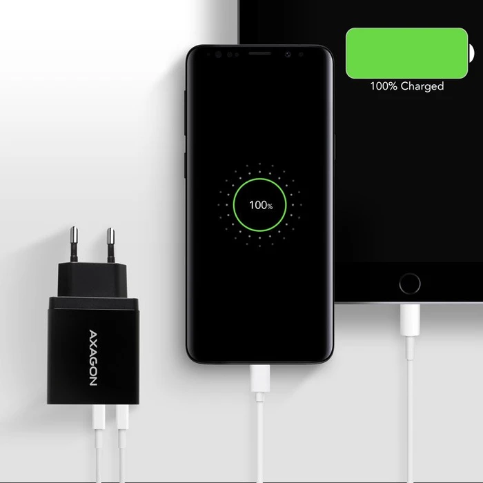 Axagon ACU-QS24 QC3.0 + 5V-1.2A Wall Charger schwarz