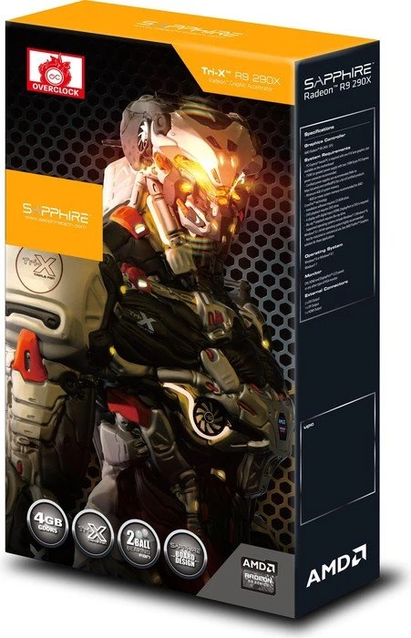 Sapphire Radeon R9 290X Tri-X OC, 4GB GDDR5, 2x DVI, HDMI, DP, lite retail