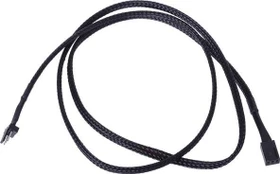 Phobya 3-Pin Verlängerung, sleeved, 90cm, schwarz