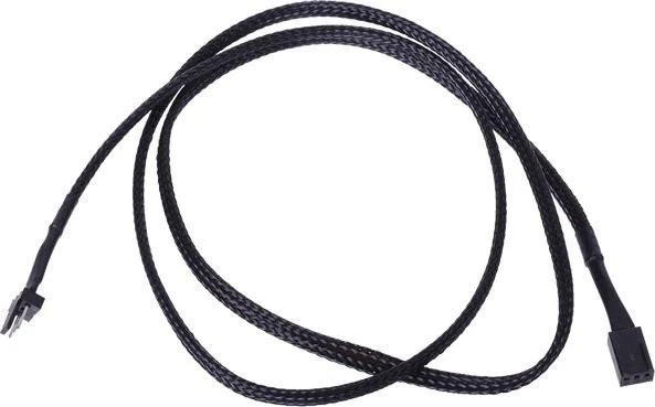 Phobya 3-Pin Verlängerung, sleeved, 90cm, schwarz