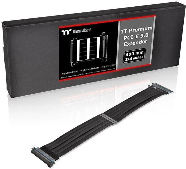Thermaltake TT Premium PCI-E Extender, Riser Card Cable, PCIe 3.0 x16, 600mm