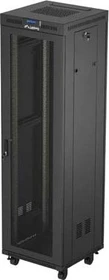 Lanberg 19" Rackschrank 42HE, LCD, freistehend, Flat Pack, V2, Gitternetztür, IP20, RAL 9004, 600mm tief
