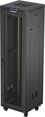 Lanberg 19" Rackschrank 42HE, LCD, freistehend, Flat Pack, V2, Gitternetztür, IP20, RAL 9004, 600mm tief