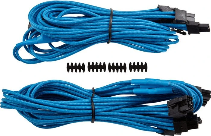 Corsair PSU Cable Type 4 - PCIe Cables with Dual Connectors - Gen3, blau