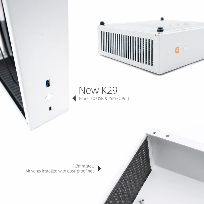 SGPC K29 Steel, silber/orange, Mini-ITX