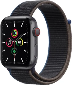 Apple Watch SE (GPS + Cellular) 44mm space grau mit Sport Loop kohlegrau