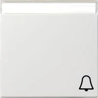Gira System 55 Wippe mit Symbol Klingel und Beschriftungsfeld, reinweiß glänzend