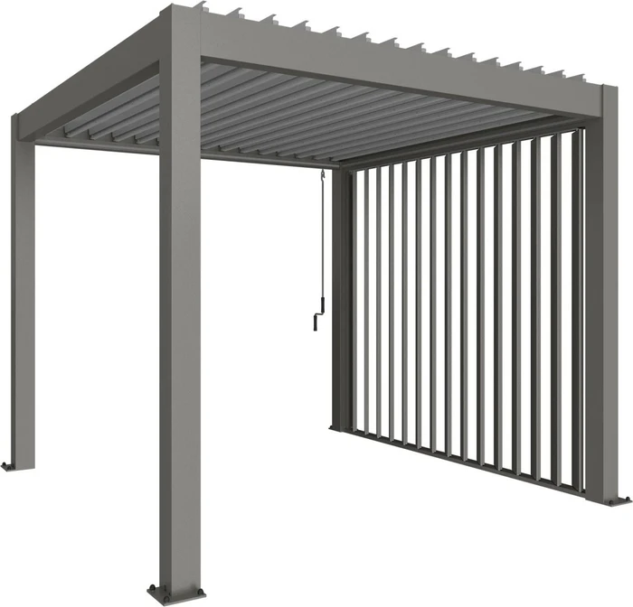 Biohort Lamellenseitenwand für Pergola 3.5m quarzgrau-metallic
