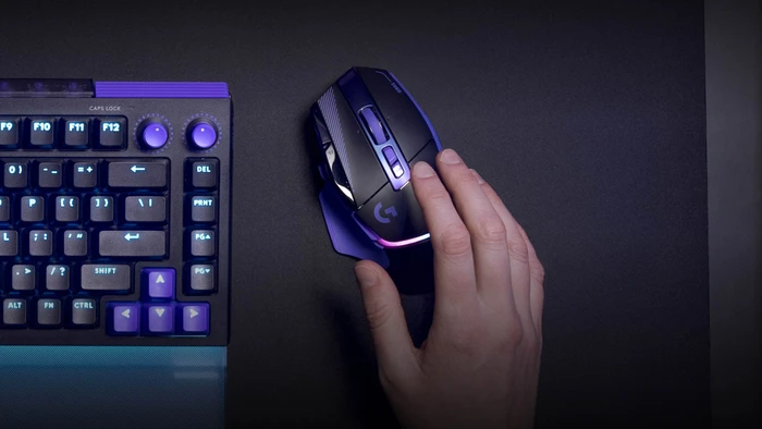 Logitech G502 X Plus, schwarz/violett, USB