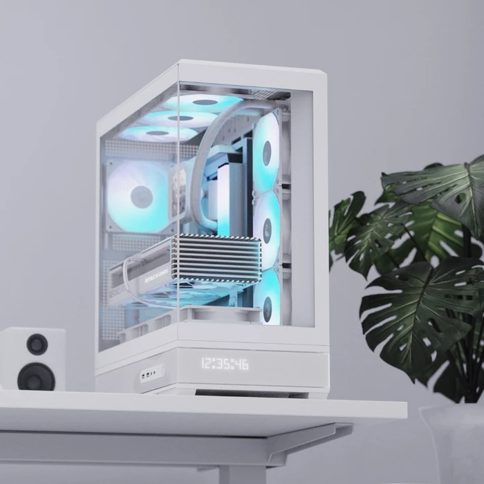 AeroCool P500B Digi White, Glasfenster