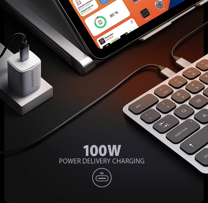 Axagon 9in1 Keyboard Hub, Docking Station mit Tastatur, USB-Hub, Dual-Slot-Cardreader, ND, USB-C 3.0 [Buchse]