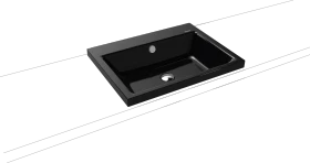 Kaldewei Puro 3154 Aufsatzwaschtisch 60x46x4cm, Perl-Effekt, schwarz