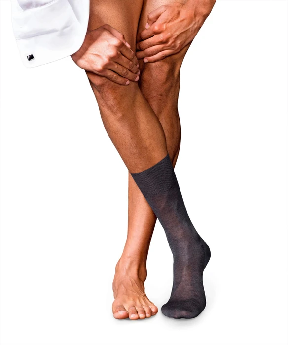 Falke No. 9 Pure Fil d'Écosse Socken anthracite mel. (Herren)