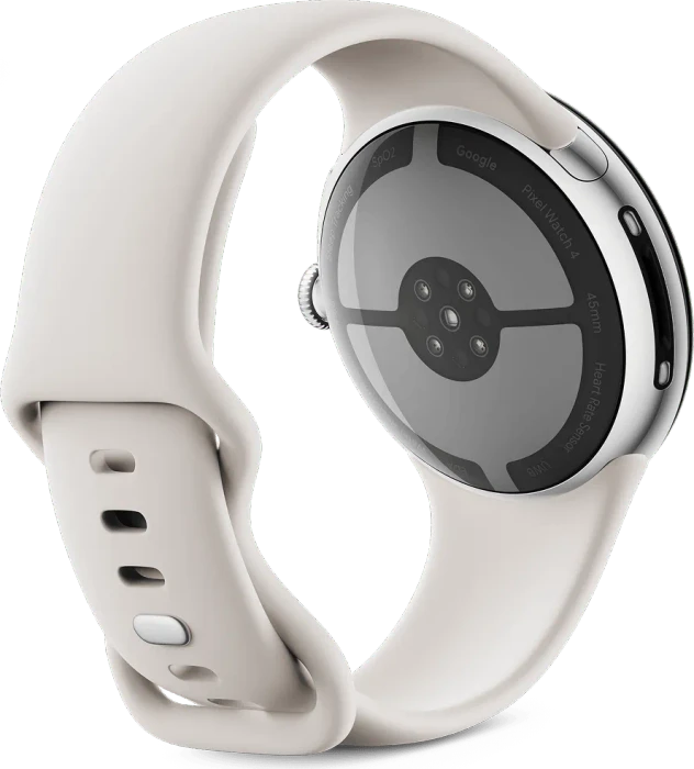 Google Pixel Watch 4 (LTE) 45mm Polished Silver mit Sportarmband Porcelain