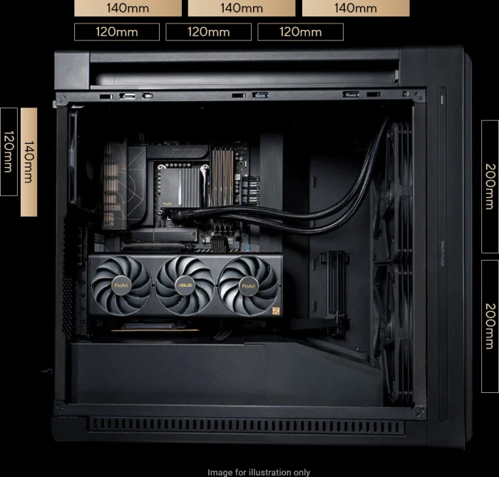 ASUS ProArt PA602 Wood Edition Modern Black, schwarz/braun, Tempered Glass Panel, Glasfenster