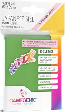 Gamegenic Japanese Size Prime Sleeves grün, 60 Stück