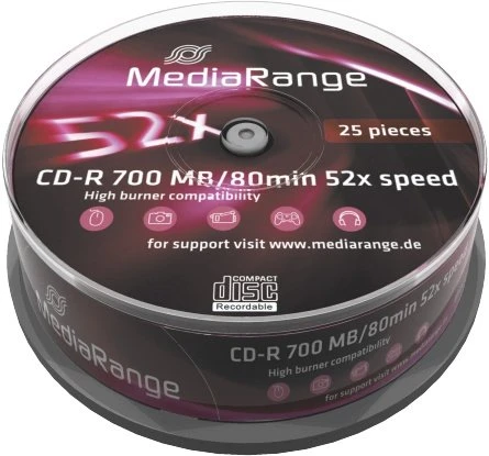 MediaRange CD-R 80min/700MB, 52x, 25er Spindel