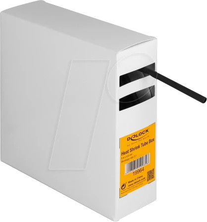 DeLOCK Schrumpfschlauch Box, mit Innenkleber, Schrumpfungsrate 3:1, 4.8mm, 5m, schwarz