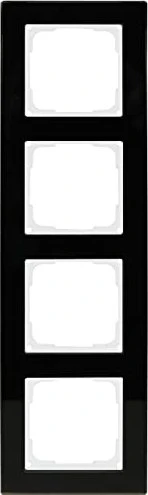 Opus Fusion Glas Abdeckrahmen 4-fach, schwarz/weiß