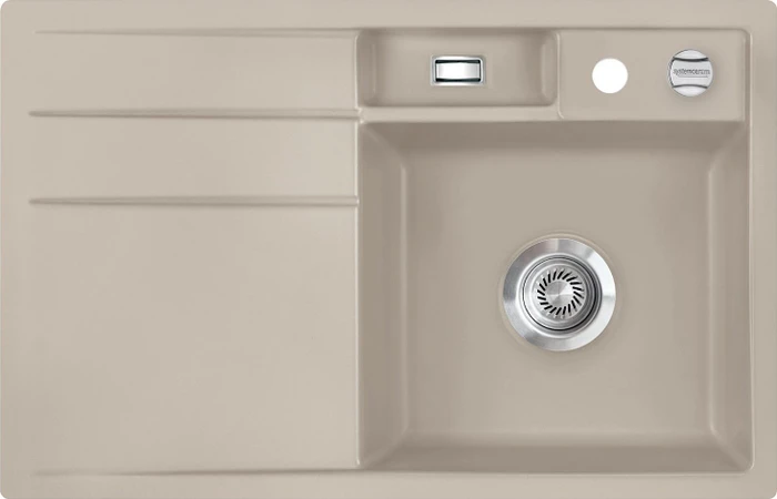 systemceram Bela 78 F Einbau Becken rechts mit Ablauffernbedienung fango