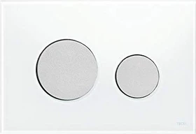 TECE TECEloop WC-Betätigungsplatte Glas für Zweimengentechnik 220x150x11mm Glas weiß glänzend, Tasten chrom matt