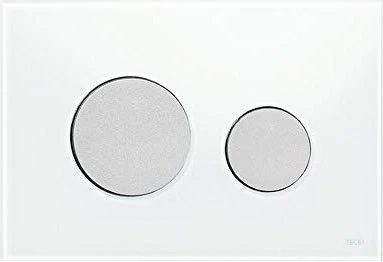 TECE TECEloop WC-Betätigungsplatte Glas für Zweimengentechnik 220x150x11mm Glas weiß glänzend, Tasten chrom matt