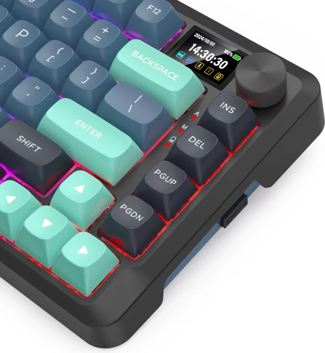 Redragon Behemoth K724 Pro Wireless, Dark Jade, LEDs RGB, Mint Mambo, USB/Bluetooth, US