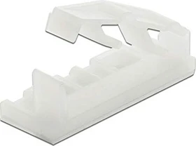 DeLOCK Flachbandkabelhalter mit Verschlussclip, selbstklebend, natur, 10 Stück