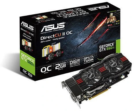 ASUS GeForce GTX 660 Ti, GeForce GTX 660 Ti, 2GB GDDR5, 2x DVI, HDMI, DP