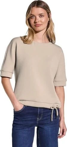 Street One Silk-Look T-Shirt kurzarm cotton beige (Damen)