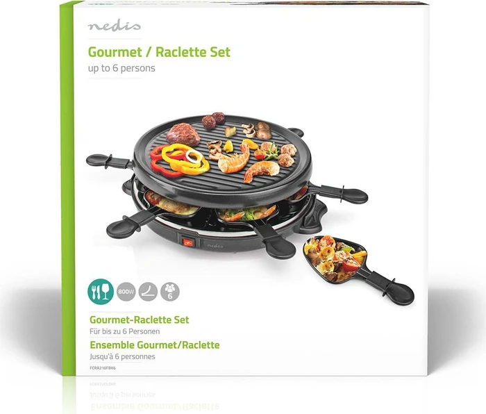 Nedis FCRA210FBK6 Gourmet Raclette