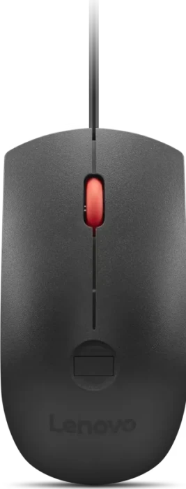 Lenovo Fingerprint Biometric Mouse Gen3, schwarz/rot, USB