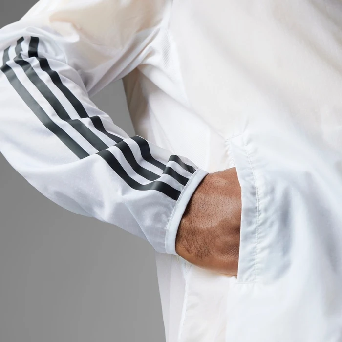 adidas Own The Run 3-Streifen Laufjacke weiß (Herren)