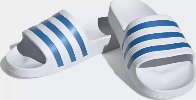 adidas Aqua Adilette cloud white/blue fusion met (Damen)