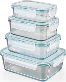 Gourmetmaxx Klick-it Glas Aufbewahrungsbehälter-Set smaragd, 8-tlg.