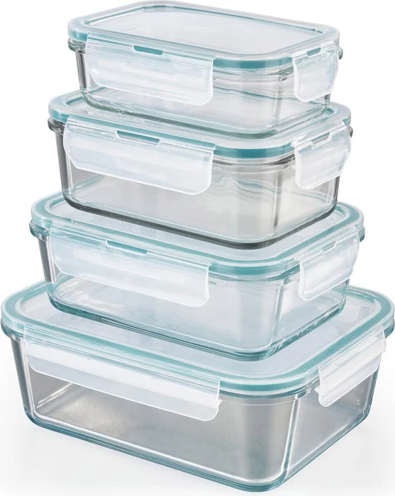 Gourmetmaxx Klick-it Glas Aufbewahrungsbehälter-Set smaragd, 8-tlg.