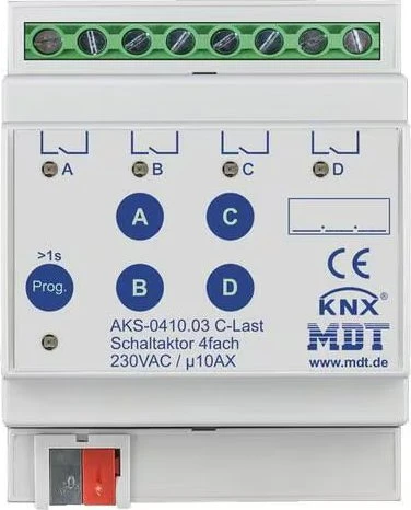 MDT Schaltaktor AKS 4-fach, 4TE REG, 10A