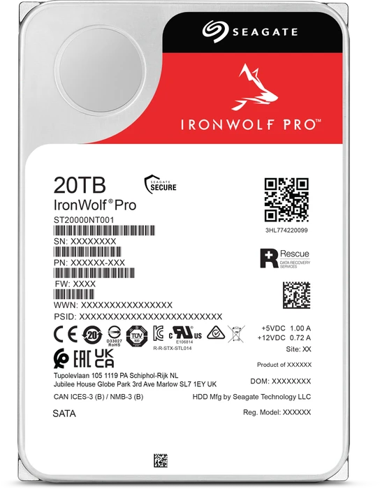Seagate IronWolf Pro NAS HDD +Rescue 20TB, 24/7, 512e / 3.5" / SATA 6Gb/s