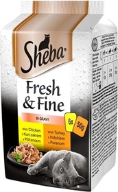 Sheba Fresh und Fine Multipack in Sauce Geflügel Variation, 300g (6x 50g)