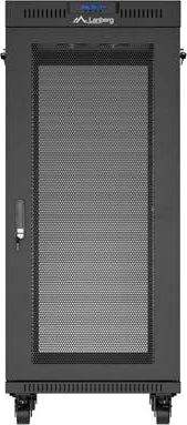 Lanberg 19" Rackschrank 27HE, LCD, freistehend, Flat Pack, V2, Gitternetztür, IP20, RAL 9004, 800mm tief