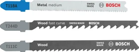 Bosch Professional Wood and Metal Basic Stichsägeblatt-Set, 3-tlg.