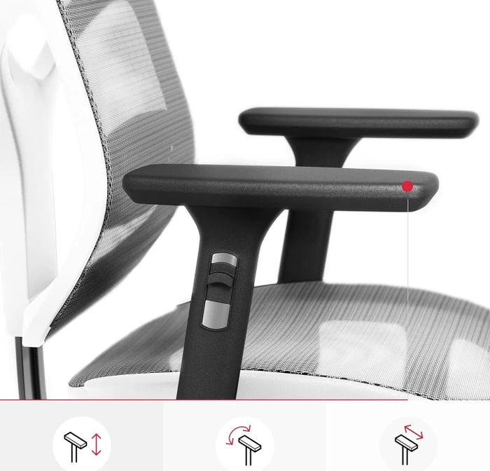 Diablo Chairs V-Basic Ergonomischer Bürostuhl, weiß/grau