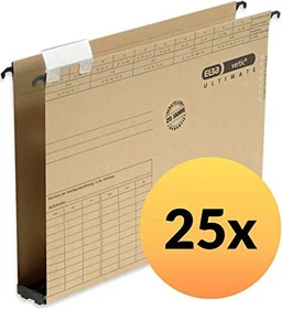 Elba vertic ultimate Hängemappe mit Kunststoffboden 4cm, A4, braun, 25er-Pack